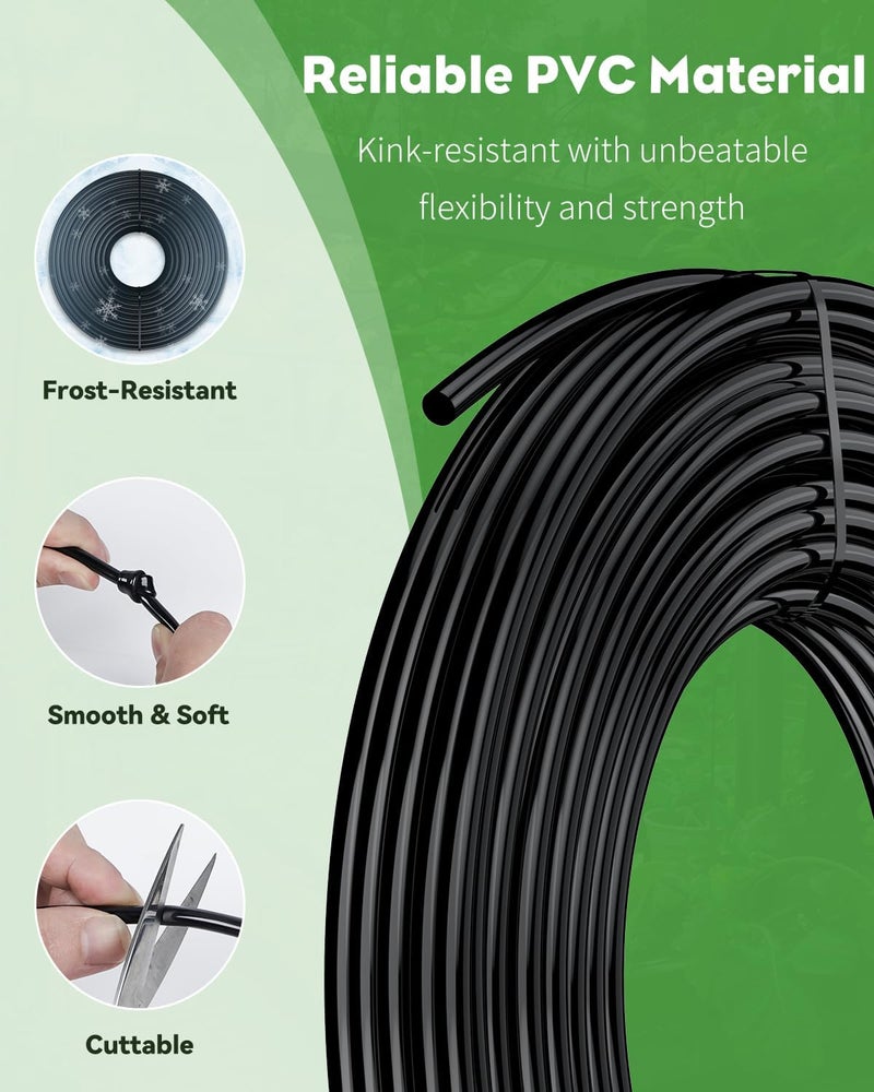 Pawfly 25 ft. Drip Irrigation Tubing, 1/4 Inch Blank Distribution Tubing for Drip Irrigation System, PVC Drip Irrigation Line Hose Roll, Drip Irrigation Part for Garden Watering, Black - Image 3